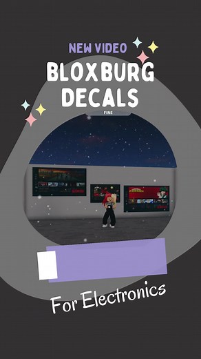 Tired of the dancing unicorn on your tv screen in Bloxburg? Use these screen decals on large framed pictures for a cool looking TV! #bloxburg #bloxburgdecalcodes #bloxburgdecals #outschoolteacher #outschool #roblox #bloxburgbuild