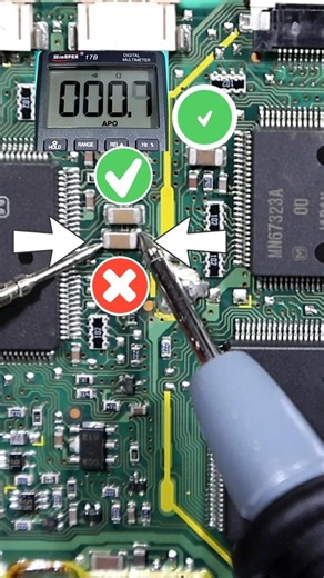 SMD capacitor testing Made Easy using a digital multimeter #smdcapacitor #capacitortesting #shorts