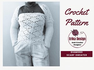 Scarf Sweater Crochet Pattern, Sweater Scarf Crochet Pattern, Intermediate Crochet Pattern, Advanced Crochet Pattern, Sweater Pattern, - Etsy