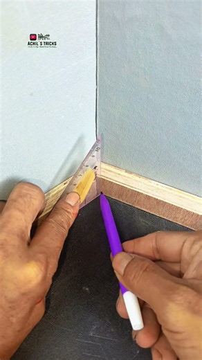 a simple way to measure wood on a wall that is not at right angles