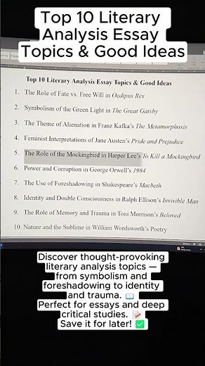 Top 10 Literary Analysis Essay Topics & Good Ideas