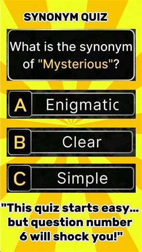 Can You Get 5/5? 🧠 Synonym Quiz #shorts #vocabulary #quiz