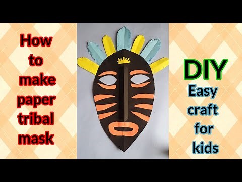 Paper tribal mask diy | Craft for kids | Easy tribal mask making idea