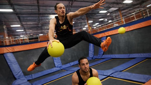 Sky Zone trampoline dodgeball battle