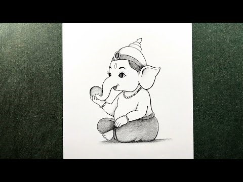 🙏🏻Bal Ganesh ji Drawing Step by step | How to draw Ganesh ji