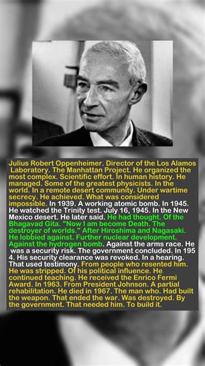The Burden of Genius: Why Oppenheimer Regretted Building the Atomic Bomb