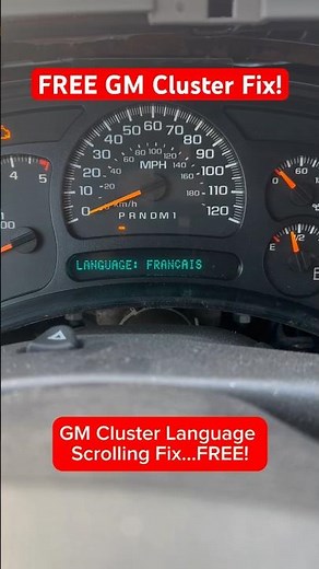 GM Cluster Language Scrolling Fix… FREE! #mechanic #diy #science