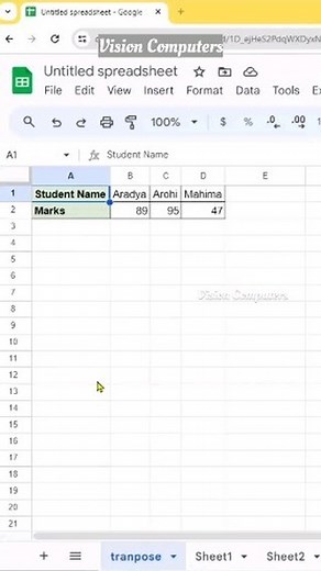 Data transpose in just 1 second 🔥🔥to save time . . . . . #excel #Exceltips #excelhack #exceltipsandtricks #exceltipsandtricks #excelformula #exceltutorials #spreadsheets #spreadsheet #googlesheets #sheets #excelforbeginners | Vision Computers