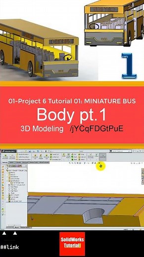 1- SolidWorks | Bus |: body1 #3d #solidworks #cad #tutorial #drawing #engineering #automobile