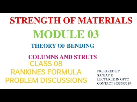 SOM MODULE 03 CLASS 08 #RANKINES FORMULA