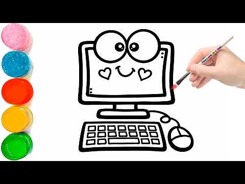 Computer Drawing | How to Draw a Cartoon Desktop Computer Easy Step-by-Step