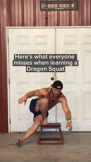 This here is the missing component when learning a dragon squat! It’s called internal hip rotation and it’s accessed via the big toe and pressing off the arch of your foot. What it’s going to do is recruit the adductor on the respective leg (inner thigh muscle) to help to literally keep you from doing too far into external rotation (when people lose balance) and also to pull you back up and out of the move. The reason most people miss this? Is because most people don’t know how to access it thro