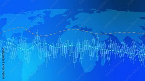 Stock market tickers. Digital animation of Stock market prices changing. 4k animation