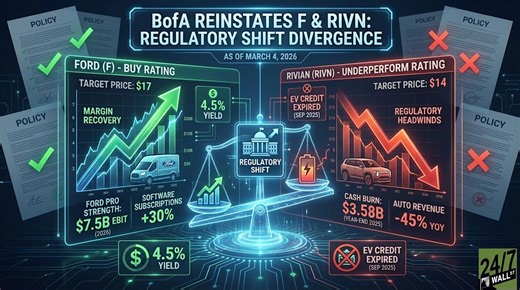 Ford and Rivian: BofA Reinstates Both as Regulatory Shift Reshapes the Auto Landscape