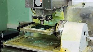 Making copy jewelry of plastic in milling machine. Production and making manufacturing, factory, cast craft design, process precious gold jewelry, diamond, jewels, ring jeweler, goldsmith in workshop.