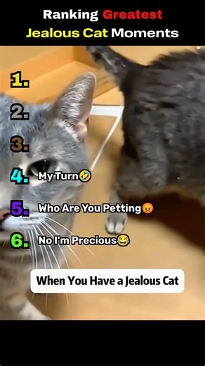 Ranking Greatest ﻿Jealous Cat Moments #funny #viralclips