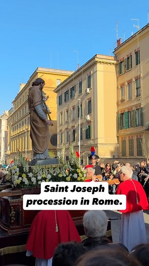 The end of today’s Saint Joseph procession through the streets of Rome. | The Catholic Traveler