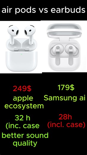 air pods pro 3 vs ear buds 4 #shorts