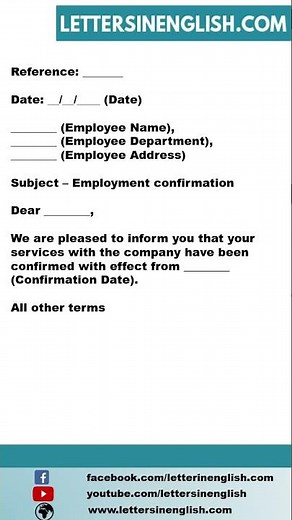 Confirmation Letter to Employee