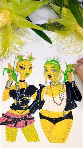 A corny story from my past 🌽 #pidgindoll #drawing #corny #art #dolls #artist #painting #illustration