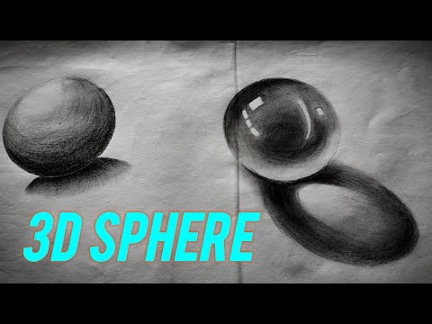 How To Draw A 3D Sphere With Charcoal & Graphite Shading #tutorial #3d
