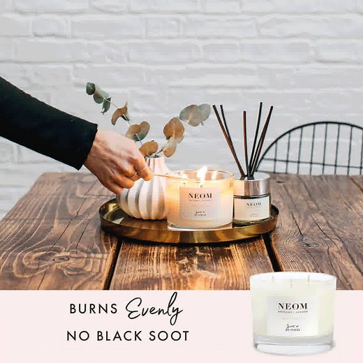 8K views · 233 reactions | The original NEOM must-have, our 100% natural wax candles contain the highest quality natural essential oils. These luxury essential oil candles contain no synthetic fragrances or chemical binders, ensuring they burn completely cleanly and evenly with no black soot. | NEOM Wellbeing | Facebook
