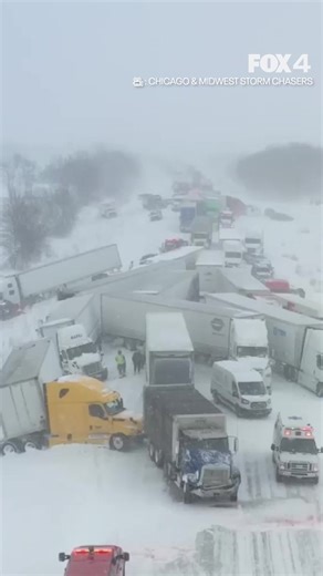 Numerous drivers are injured in the large-scale traffic incident on I-196 in Michigan caused by snow squall white-outs. Video shows the sheer scale of the chain of crashes. | FOX 4 News