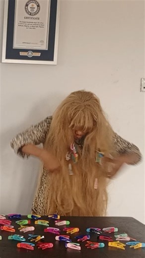 Most hair clips on a wig in 30 seconds ⏱️ 90 by Hellen Williams 🇳🇬 | Guinness World Records