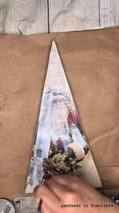 I made this tree using a wooden tree and rice paper. See comments for where to get the rice paper. 🎅🏻🌲 #diy #crafts #christmasdiydecor #christmasdecor | Handmade by Rosalinda