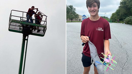 Students and teacher reclaim egg drop record for USA with whopping 83-ft descent