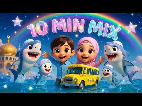 10Min Islamic Kids Compilation 🕌 Islamic Wheels on the Bus, Muslim Shark & Bismillah | Toony Boom