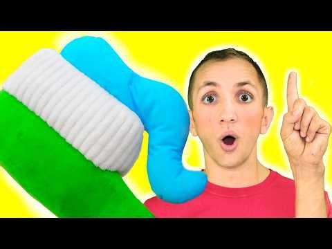Brush your Teeth Song for Kids | Super Simple Nursery Rhymes. Sing Along With Tiki.