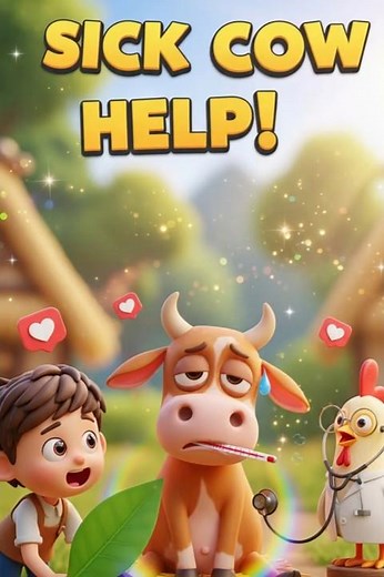 The Sick Cow of the Village | English Moral Story for Kids | Animal Story | Kids Animated Cartoon