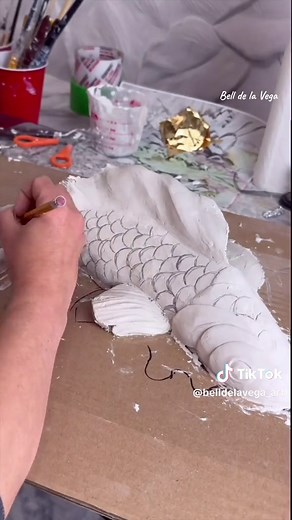 Bas Relief Sculpture with Joint Compound and Resin Art