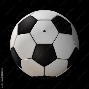 Rotating 3d football soccer ball on transparent alpha background - seamless loop