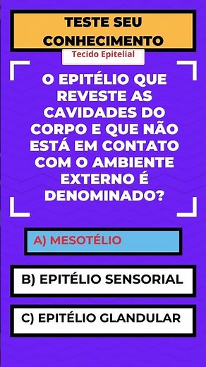 Quiz Tecido Epitelial 2