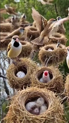 House Sparrow POV: Inside a Massive Bird Colony | Real Micro Camera Footage #animalfacts #short