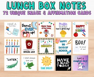 Printable Lunchbox Notes for Kids and Preschool. Boys & Girls. Affirmation Cards. Snack Notes and Holiday Cards. - Etsy