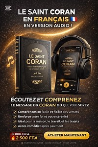 🌙📖 LE SAINT CORAN EN FRANÇAIS – VERSION AUDIO (AUDIOBOOK) ✨ Comprenez enfin le message du Coran, où que vous soyez ✨ Vous souhaitez écouter le Coran en français, comprendre le sens profond des versets et nourrir votre foi au quotidien, même sans avoir le temps de lire ? 👉 Cet audiobook du Saint Coran en français est fait pour vous. --- 🎧 POURQUOI CET AUDIOBOOK EST INDISPENSABLE ? ✔️ Traduction claire et fidèle en français ✔️ Facile à écouter : maison, travail, transport, avant de dormir ✔️ I