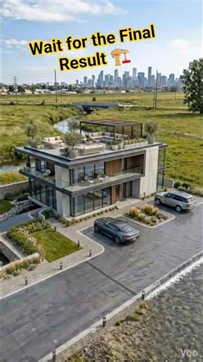 Empty Lot to Luxury Mansion: AI Construction Magic! ✨🏗️#shorts