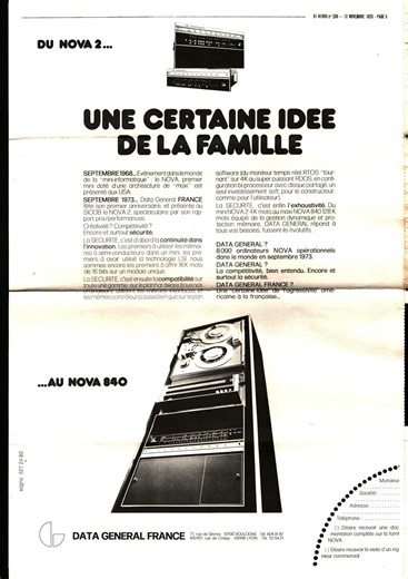 01 Informatique Hebdo Nov 1973 Weekly issue# 260 | STC, Data General, Transac, Raytheon, Hazeltine