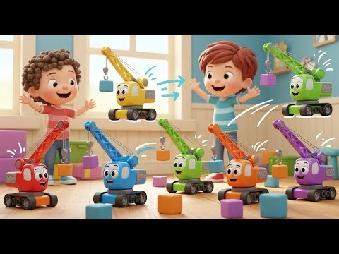 Six Little Toy Cranes Lift Lift Lift | Nursery Rhymes for Kids & Baby Songs