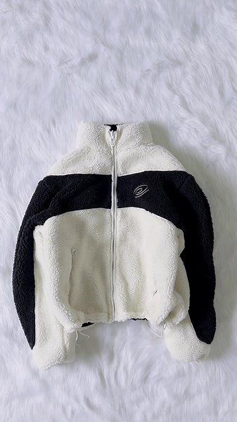 Panda Reversible Fleece Jacket for Fashion Enthusiasts
