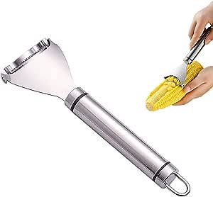 Corn Stripper Stainless Steel Corn Peeler, Magic Corn stripper for corn on the cob remover tool,Stainless steel multifunctional Kitchen Grips Cob Cutter Kerneler (1)
