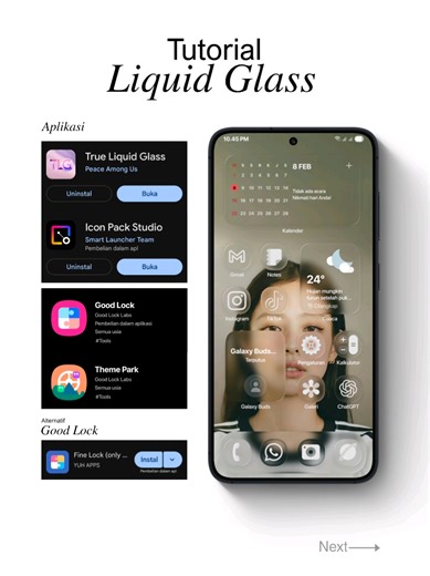 Tutorial Ubah Tampilan Homescreen Jadi Liquid Glass