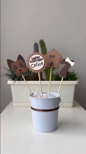 Yorkie Dog Themed Birthday Centerpiece DIY