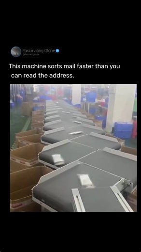 Fascinating Globe on Instagram: "Mail sorting machines are automated systems that use Optical Character Recognition (OCR) and barcodes to read addresses, face mail, cancel stamps, and route mail (letters, flats, small parcels) to specific bins for delivery, drastically increasing efficiency from manual sorting by handling thousands of items per hour with high accuracy, essential for modern postal logistics. These machines handle various mail types, create digital images for tracking, and have ev