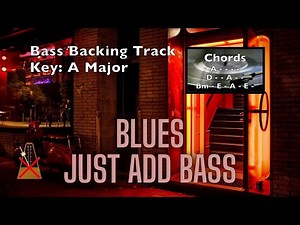 Slow Swing Blues Style Groove and Chord Progression in A Major | Bass Backing Track - No Bass