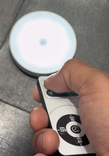 No wiring. No tools. No batteries to replace. These motion-sensor puck lights turn on when you walk by and shut off automatically. Perfect for cabinets, closets, stairs, pantry shelves, or anywhere that’s always dark. Magnetic mount makes install take seconds, and the warm light is bright but not harsh. I love that you can switch between motion mode, always-on, or off, plus dim it to exactly what you need. Clean look, zero hassle. Would you put these in your kitchen, closet, or hallway? ••••• #T