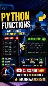 Python Functions in 90 Seconds 🚀 | Write Once, Use Many Times!